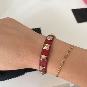 Valentino leather bracelet- red